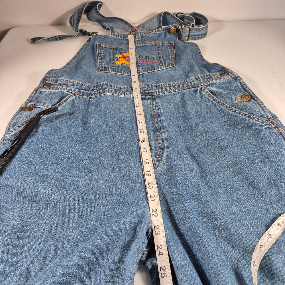 Winnie the Pooh Oh Bother Embroidered Blue Denim Carpenter Jeans Overalls Large - Picture 8 of 8